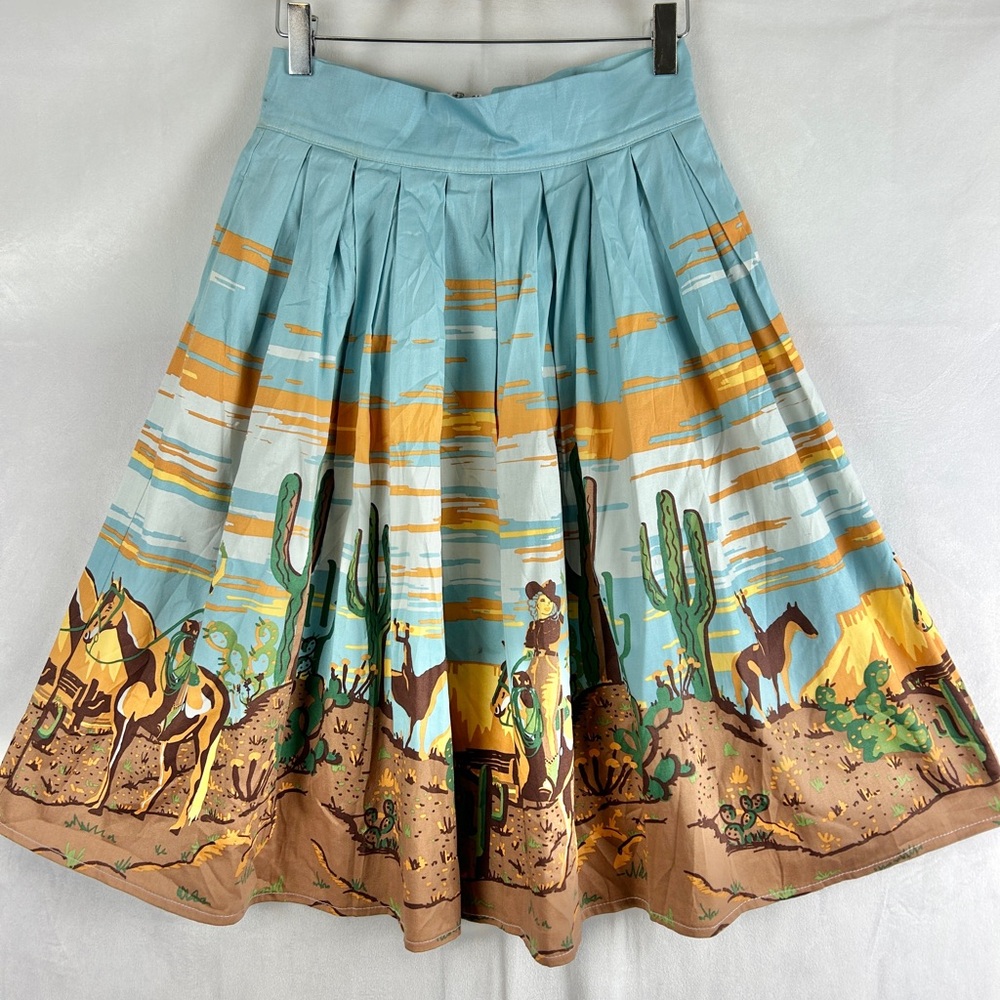 Scenic Print Midi Skirt - Multicolor
